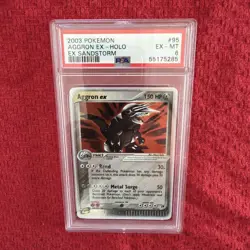 2003 POKEMON EX SANDSTORM #95 AGGRON EX-HOLO PSA 6 - Image 2