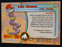 Pokemon Topps Ekans #23 Black Logo Non Holo TV Animation LP - Image 2