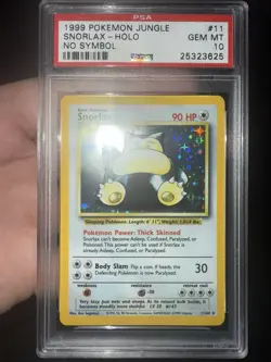 PSA 10 1999 Pokemon Snorlax Holo Jungle #11/64 No Symbol Error - Image 1