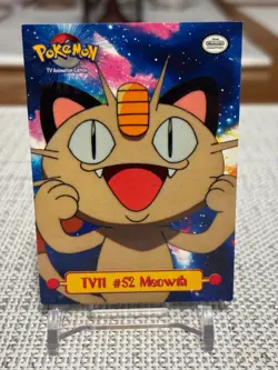 1999 Topps Pokemon Series 1 #TV11 Meowth (TV Animation Edition) Slight Crease - Image 1