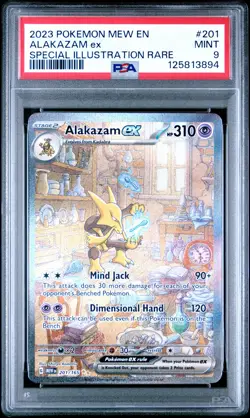 2023 POKEMON MEW EN-151 SPECIAL ILLUSTRATION RARE #201 ALAKAZAM EX PSA 9 - Image 1