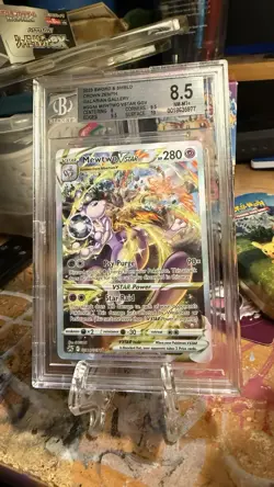 Pokemon TCG Mewtwo VSTAR Crown Zenith Galarian Gallery GG44 BGS 8.5 Holo - Image 1