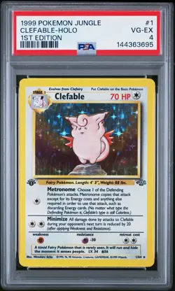 1999 POKEMON JUNGLE 1ST ED #1 CLEFABLE-HOLO PSA 4 - Image 1