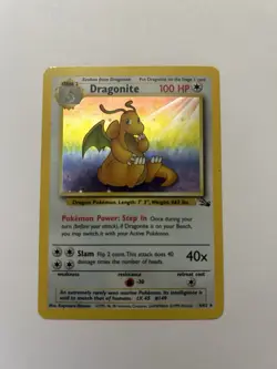 Pokemon Dragonite Holo Rare 4/62 Fossil Unlimited 100 HP 1999 Wizards English - Image 2