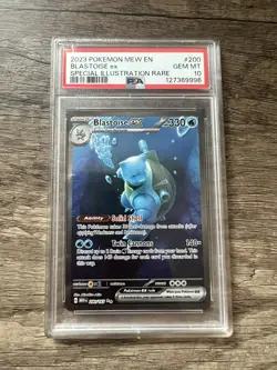 2023 POKEMON MEW EN-151 SPECIAL ILLUSTRATION RARE #200 BLASTOISE EX PSA 10 - Image 1