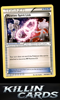 Mewtwo Spirit Link 144/162 Pokemon Uncommon XY - BREAKthrough Card NM - Image 1