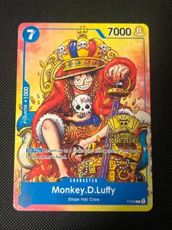 Monkey D Luffy P-043 2nd Anniversary Stamped Promo One Piece Card English - Image 1