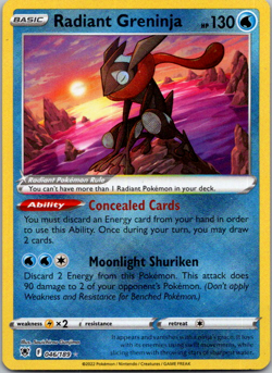 Radiant Greninja - 046/189 - Pokemon Astral Radiance Radiant Rare Card NM - Image 1