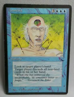 AMNESIA MAGIC THE GATHERING THE DARK MTG 1994 Trading Card #400 - Image 1