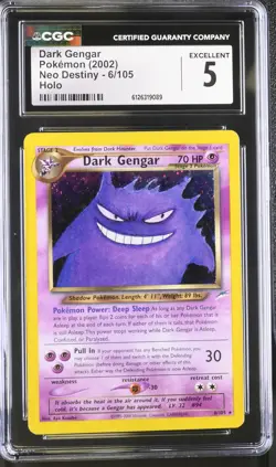 CGC 5 Dark Gengar 2002 Neo Destiny 6/105 Holo Pokemon Card - Image 1