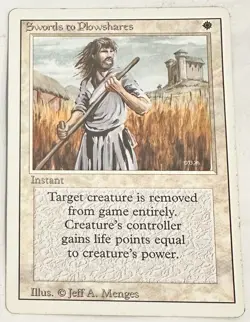 MTG Swords To Plowshares Revised 3ED Uncommon Vintage Instant One Mana Removal - Image 1