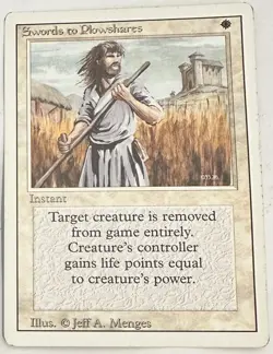 MTG Swords To Plowshares Revised 3ED Uncommon Vintage Instant One Mana Removal - Image 2