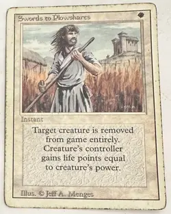 MTG Swords To Plowshares Revised 3ED Uncommon Vintage Instant One Mana Removal - Image 3