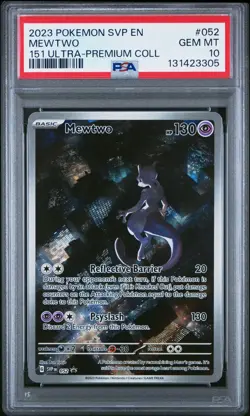 2023 POKEMON SVP EN-SV BLACK STAR PROMO 151 ULTRA-PREM COLL #052 MEWTWO PSA 10 - Image 1