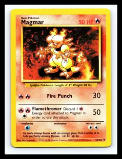 💥 Magmar | Pokemon TCG 1999 | (Base Set) Non Holo Vintage # 36/102 - Image 1