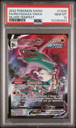 2022 POKEMON SWORD & SHIELD SILVER TEMPEST #TG20 FULL ART/RAYQUAZA VMAX PSA 10 - Image 1