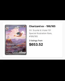 Pokemon TCG Scarlet and Violet 151 Charizard EX SIR 199/165 NM *SUPER CLEAN* - Image 3