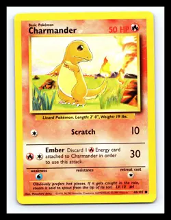 💥 Charmander | Pokemon TCG 1999 | (Base Set) Non Holo Vintage # 46/102 - Image 1