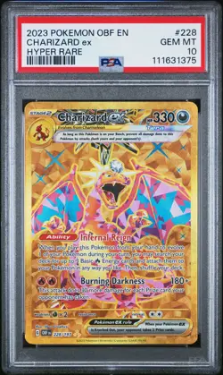 2023 POKEMON OBF EN-OBSIDIAN FLAMES HYPER RARE #228 CHARIZARD EX PSA 10 - Image 1