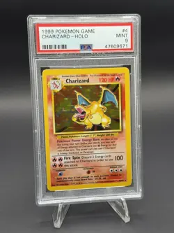 1999 POKEMON GAME #4 CHARIZARD HOLO BASE SET PSA 9 - Image 1