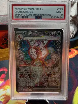 2023 Charizard ex 223/197 Pokemon English Obsidian Flames Holo PSA MINT 9 - Image 1
