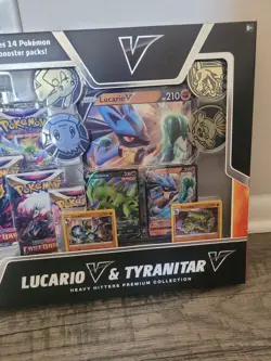 Pokemon Lucario V & Tyranitar V Heavy Hitters Premium Collection Box Booster - Image 4
