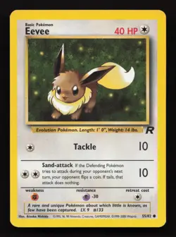 Eevee 55/82 Team Rocket Pokemon LP Vintage Common 1999 - Image 1