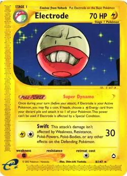 Pokemon TCG Electrode Aquapolis 8/147 Regular Rare LP - Image 1