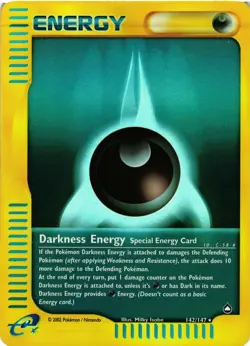 Pokemon TCG Darkness Energy 142/147 Reverse Holo Rare Aquapolis Set MP - Image 1