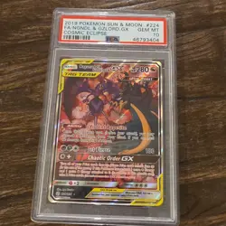 Pokemon Naganadel & Guzzlord GX Cosmic Eclipse 224/236 Ultra Rare Holo PSA 10 - Image 1