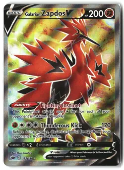 Galarian Zapdos V ⭐ 173/198 Holo Rare Ultra Chilling Reign 2021 Pokemon NM - Image 1
