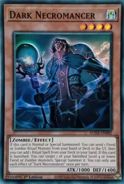 SUDA-EN081 DARK NECROMANCER SUPER RARE 1ST EDITION YuGiOh CARD - Image 1