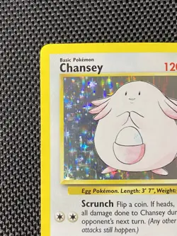 Pokemon TCG Chansey Base Set 3/102 Holo Unlimited Holo Rare LP+ - Image 2