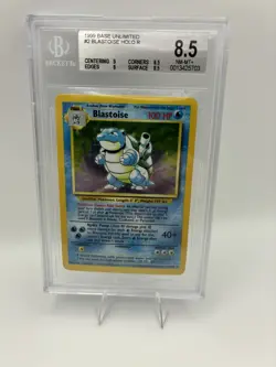 BGS 8.5 Pokemon Blastoise Base Set Unlimited 2/102 Holo Unlimited Rare NM-MT+ - Image 1