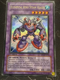 YuGiOh Elemental Hero Steam Healer Ultra Rare DP1-EN013 1st Edition MP - Image 1