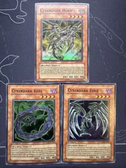Yugioh Cyberdark Horn Edge Keel CDIP-EN001 002 003 1st Edition Super Rare LP/MP - Image 1