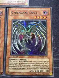Yugioh Cyberdark Horn Edge Keel CDIP-EN001 002 003 1st Edition Super Rare LP/MP - Image 4