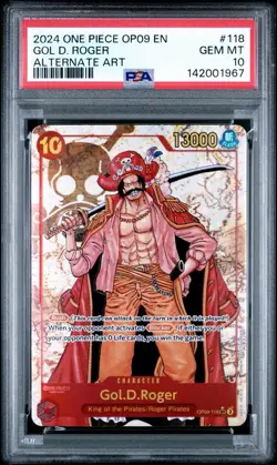GOL. D ROGER 118 2024 ONE PIECE OP09-EMPERORS IN THE NEW WORLD | ALT ART PSA 10 - Image 1