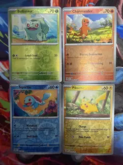 Pokemon 151 Costco Promo Cards - Set of 4 Cosmo Reverse Holo Cards Pokemon - NM - Image 1