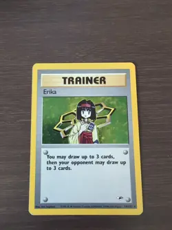 Pokemon Gym Heroes 16/132 Holo Rare Trainer Unlimited English Erika Card - Image 1