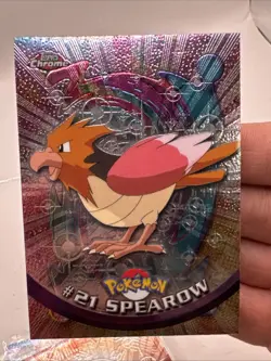 Pokemon #21 Spearow Card Foil Holo Topps Chrome 2000 TV Animation Series 1 - Image 1