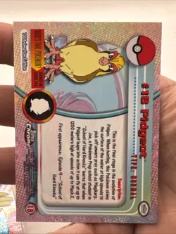 Topps Chrome 2000 Pidgeot Pokemon Card #18 Holo NM RARE TV Animation Edition - Image 2