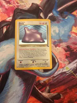 Pokemon TCG Ditto Fossil 3/62 Holo Unlimited Rare Card HP Condition WOTC - Image 1