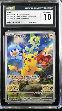 Pikachu ⭐ - 001/SV-P Sv-P Promotional Cards Holo Japanese Pokemon CGC 10 - Image 1