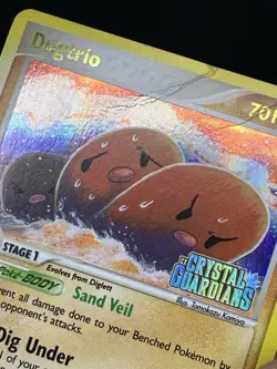 Dugtrio Reverse Holo 5/100 Crystal Guardians Stamped 2006 Pokemon TCG Card MP - Image 3