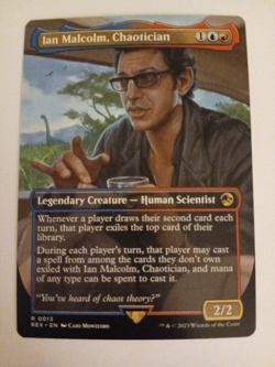 Ian Malcolm, Chaotician Borderless NM Jurassic World Magic the Gathering MTG - Image 1