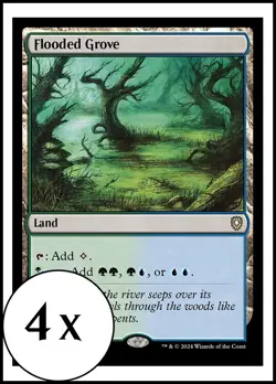 MTG - 4 x Flooded Grove - Bloomburrow Commander - Playset 4x x4 - Image 1