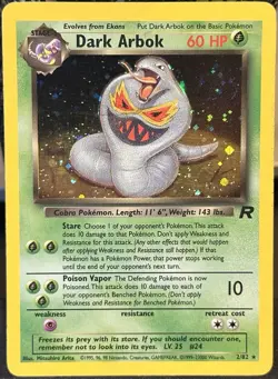 Dark Arbok Holo 2/82 from Pokemon Team Rocket Error year 1999-23000 - Image 1