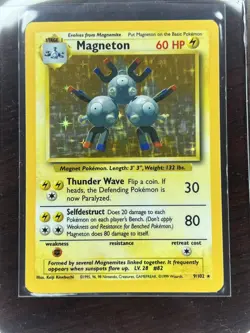 Pokemon TCG Magneton Base Set 9/102 Holo Unlimited Holo Rare - Image 1