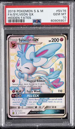 2019 POKEMON SUN & MOON HIDDEN FATES #SV76 FULL ART/SYLVEON GX PSA 10 - Image 1